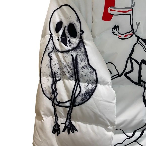 YALU Unisex Alternative Goth Goose Down Hooded Ski Snowboarding Puffer Coat - Picture 8 of 14